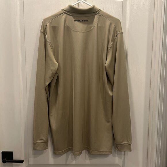 Under Armour Long Sleeve Polo Shirt - L - Tan - polyester - Picture 5 of 8